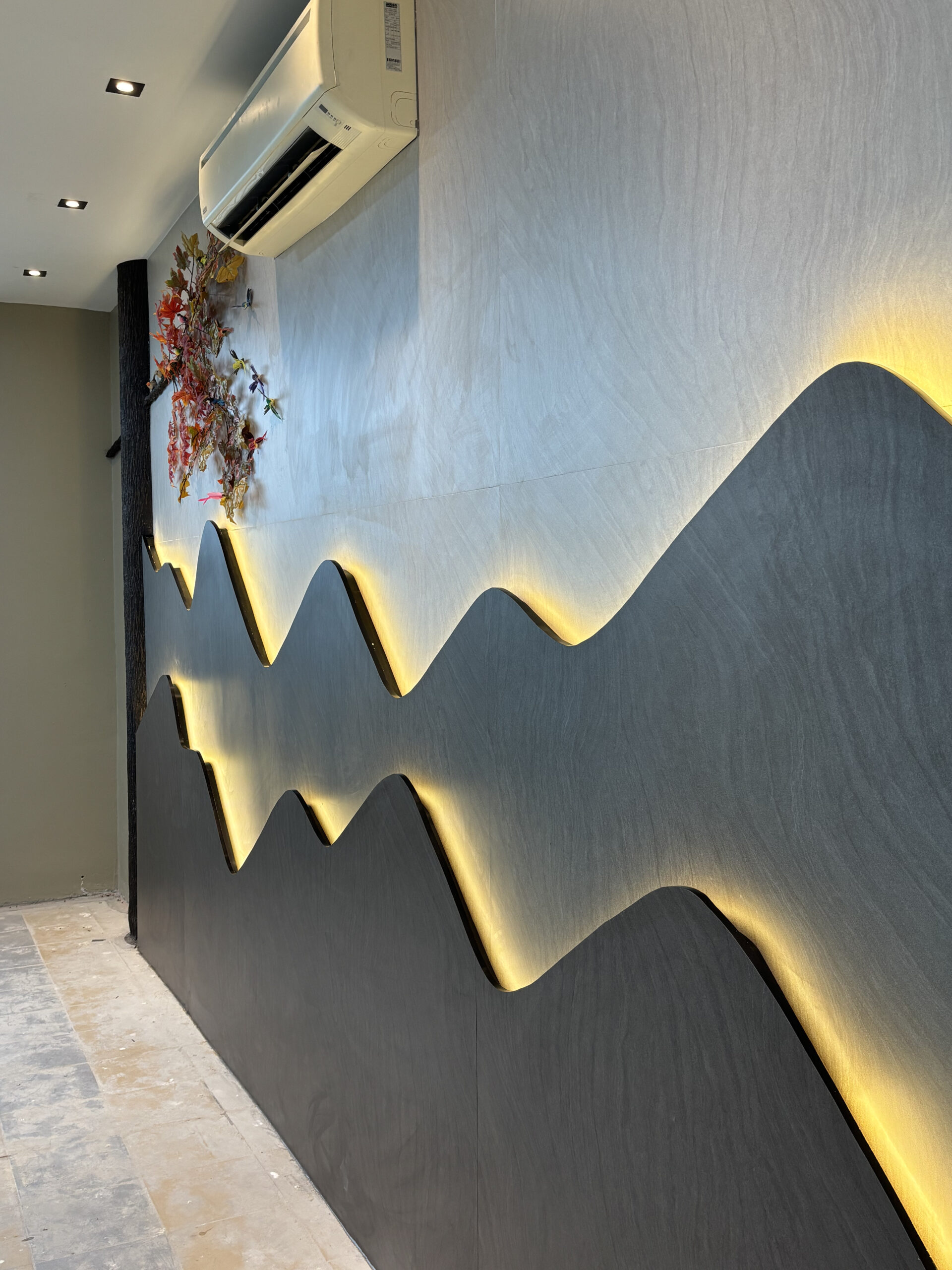 Feature wall panel after installation, Shah Alam